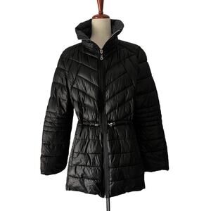 Black Puffer Jacket Reversible Lightweight Guess size XL